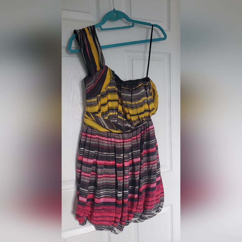Multi-Colored Striped Bubble Dress